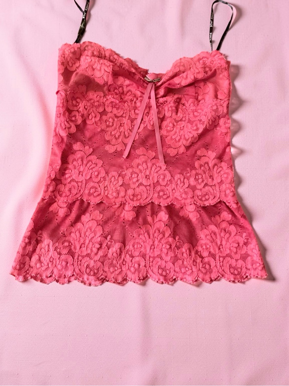 BETSEY JOHNSON NEW YORK CORAL LACE TUBE TOP CAMISOLE Sz S - Picture 5 of 7